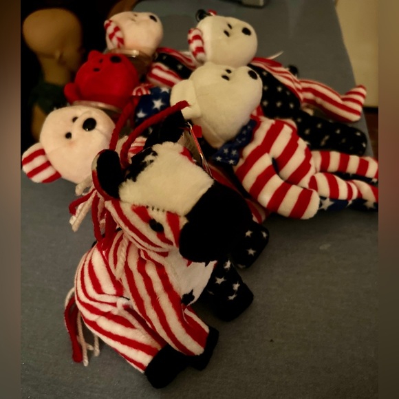 Lot Of 6 Patriotic TY Beanie Babies Bears And Lefty the Donkey. - Picture 3 of 10